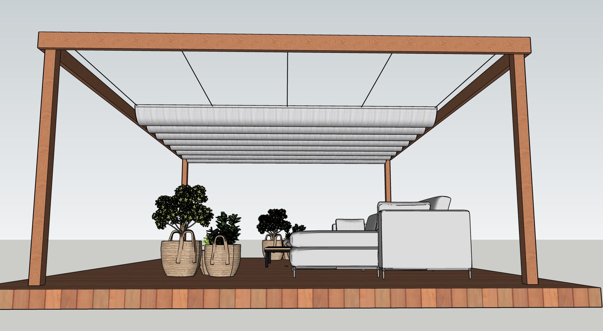 Pergolatak Roman Shade Sail Segeltak Kinnevikens Segelmakeri